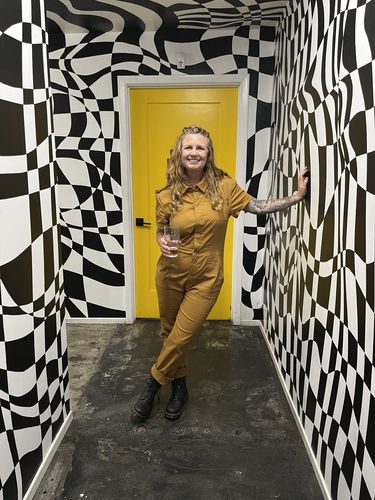 Customer photo review of Pit Crew Jumpsuit Khaki Gold