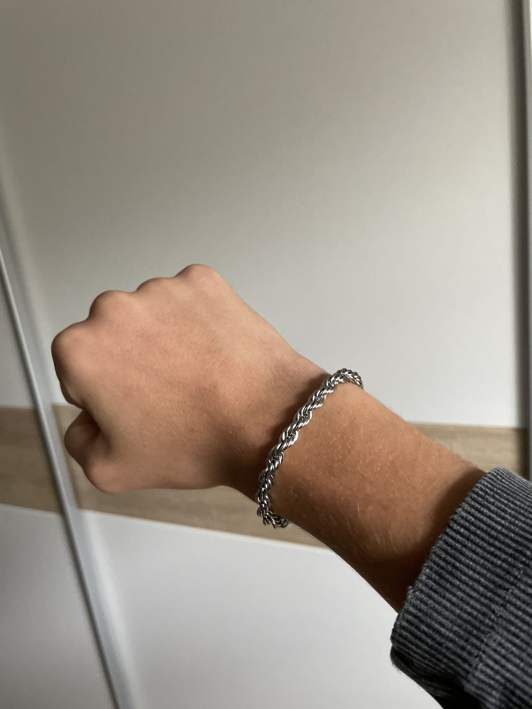 Customer photo review of CLEAN ROPE BRACELET. - 6MM WHITE GOLD