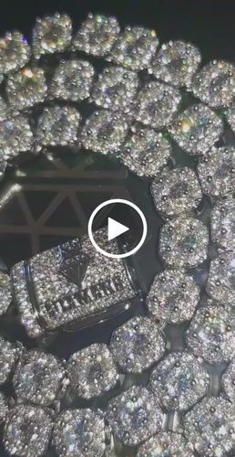 Customer photo review of Micro Moissanite Clustered Tennis Chain - 925 Silver - D Colour - VVS1