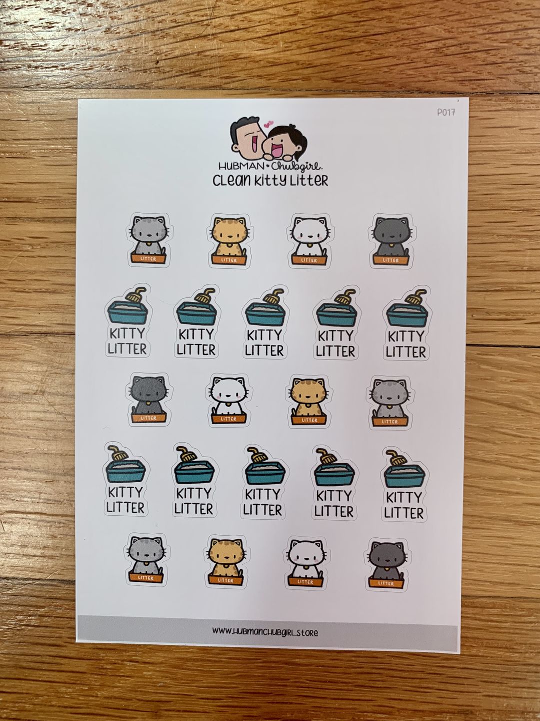 Customer photo review of Clean Kitty Litter Planner Stickers