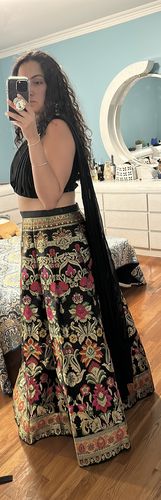 Customer photo review of Black Party Wear Banarasi Weaving Designer Party Wear Lehenga