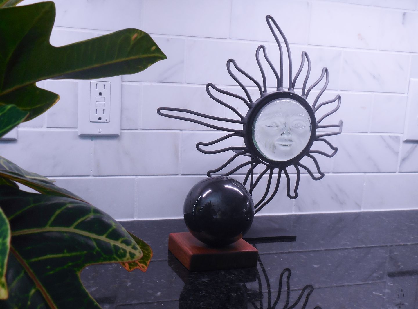 Customer photo review of Shungite Sphere | 100mm, 4 Inch, Custom Wood Stand