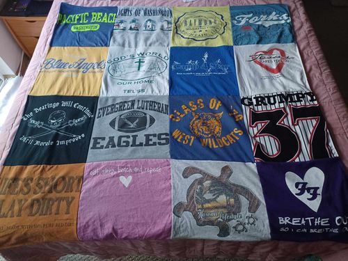 T-shirt quilt featuring west wildcats by Karen from WA