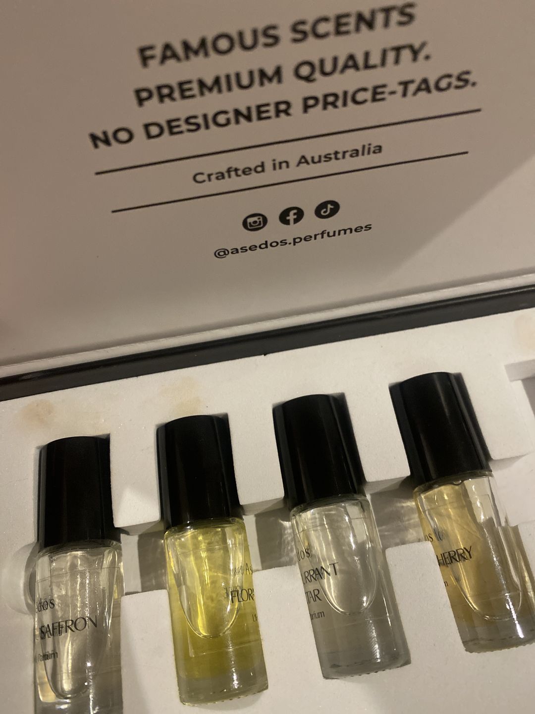 Customer photo review of Asēdos Perfume Oil Set - Her Collection