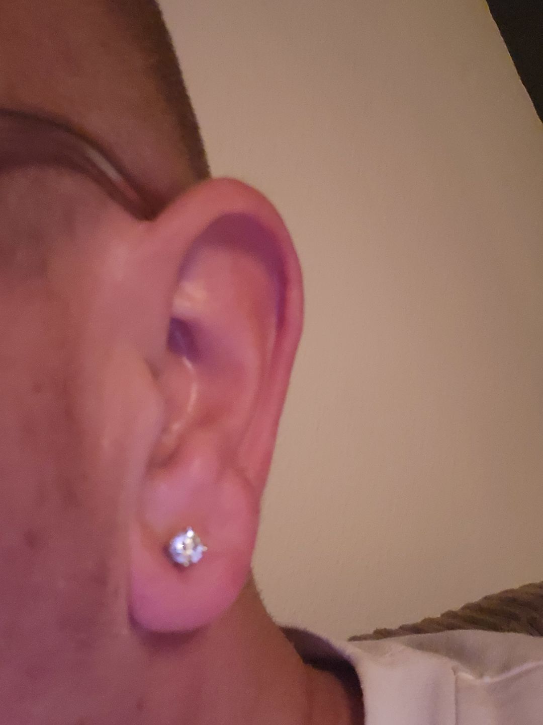 Customer photo review of DIAMOND STUDS. 5MM - MOISSANITE