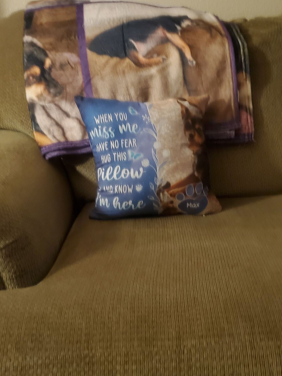Customer photo review of Custom Photo My Love For You Is Always Here - Memorial Personalized Custom Pillow - Sympathy Gift, Gift For Pet Owners, Pet Lovers