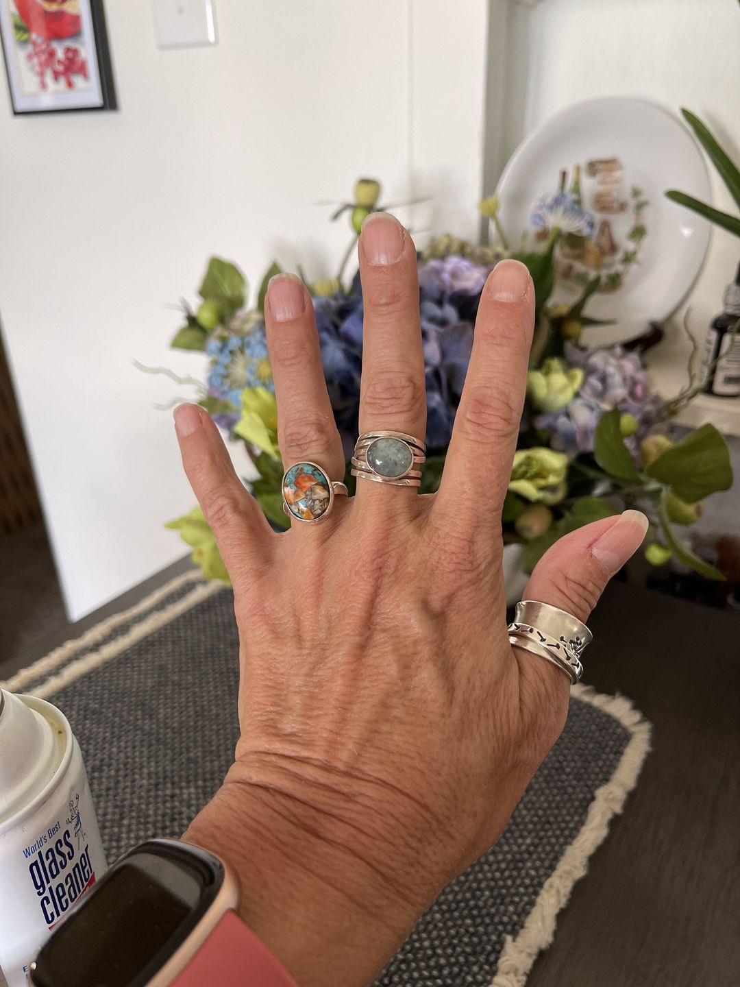 Customer photo review of Oyster Copper Turquoise Ring Sterling Silver