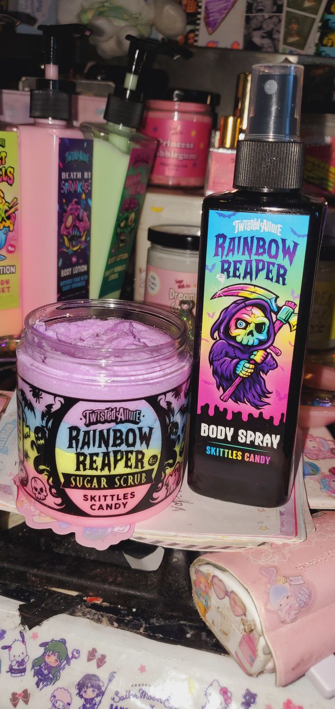 Customer photo review of Rainbow Reaper Sugar Scrub (Skittles Candy)