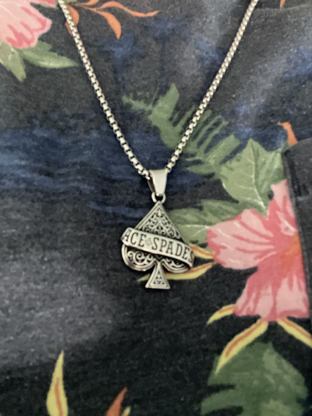 Customer photo review of ACE OF SPADES. - NECKLACE