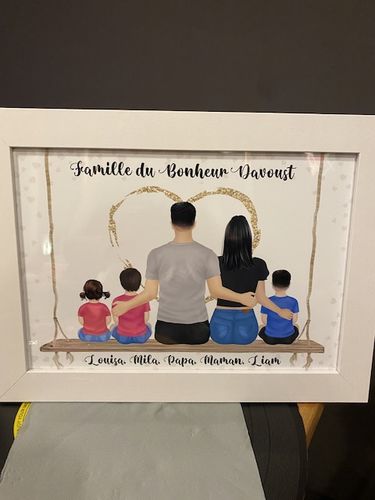 Customer photo review of Affiche Personnalisée - Famille Papa Maman Enfants & Animaux