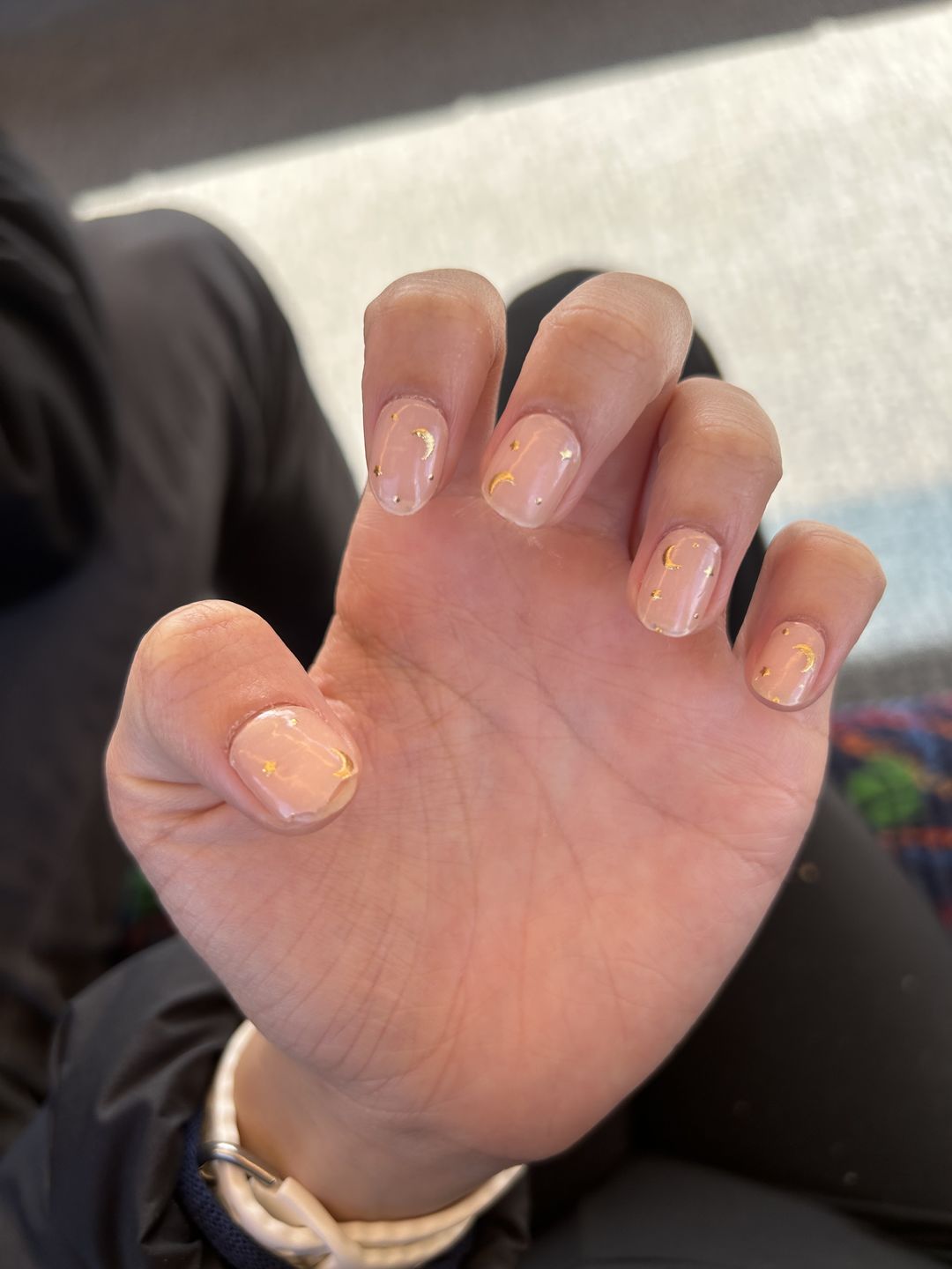 Customer photo review of Gold Moon Stars DIY Semicured Gel Nail Sticker Kit (PRE-ORDER: ETA 24.7)