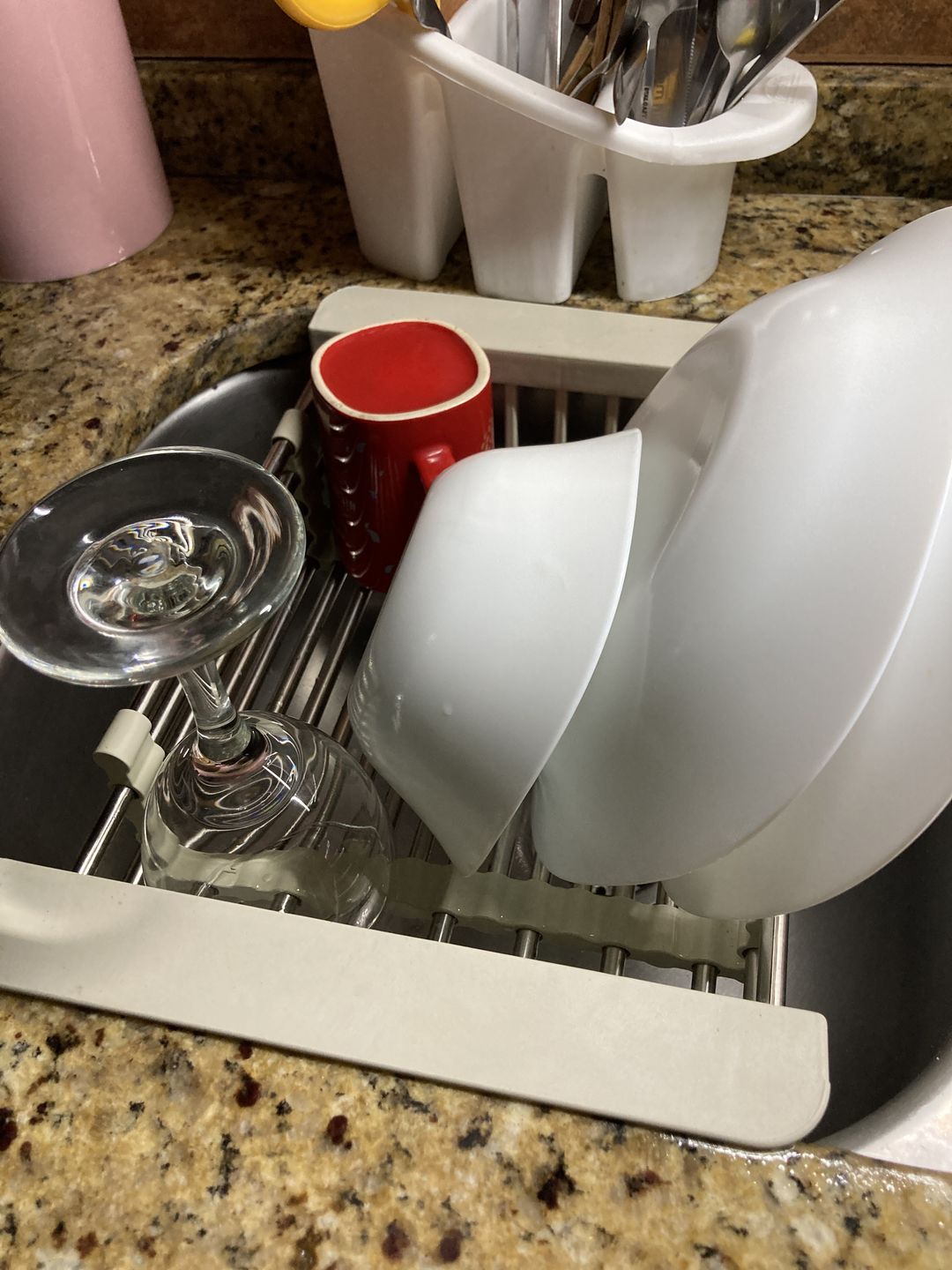 Customer photo review of Escurridor Extensible de Acero y Plástico para Pileta