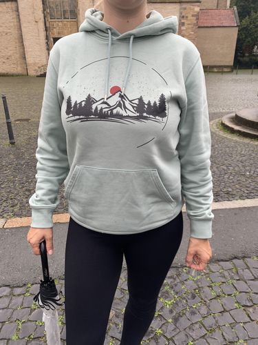 Customer photo review of MOUNTAIN BY NIGHT  - Unisex Organic Hoodie