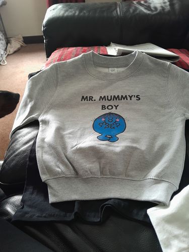 Customer photo review of Mr Mummy's Boy Character Sweatshirt