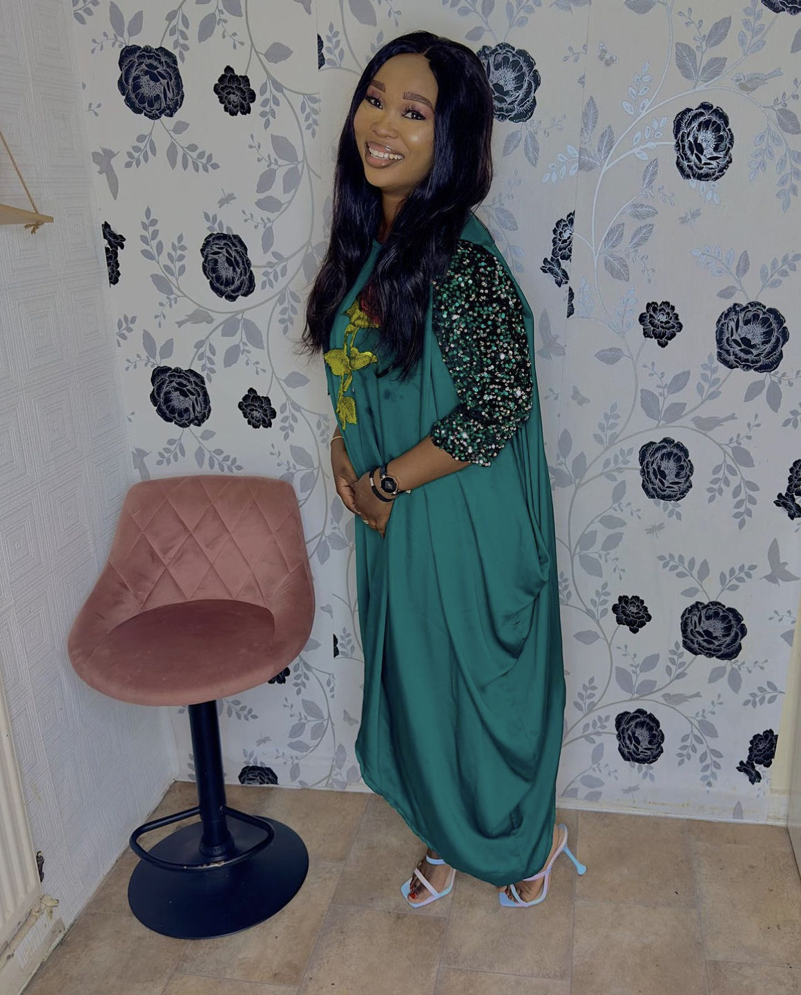 Customer photo review of Heavy Sequin Velvet Fabric