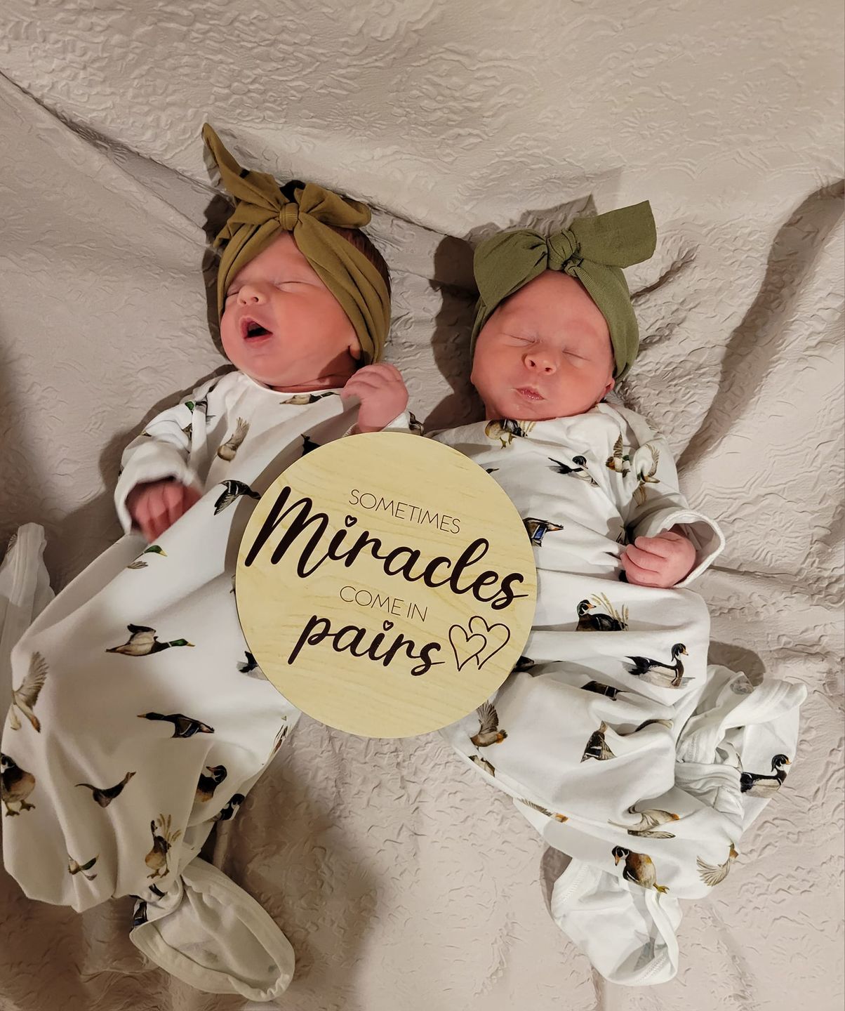 Customer photo review of Diving Ducks Newborn Outfit + Hat