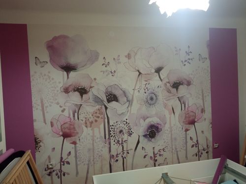 Customer photo review of Papier peint panoramique fleur parme