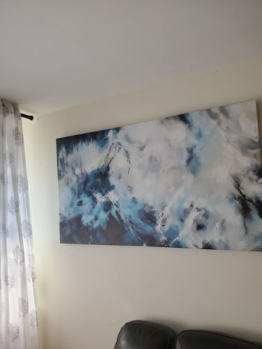 Customer photo review of 'Abstract Blue Storm' Framed Canvas