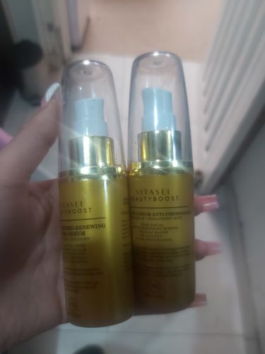 Customer photo review of KIT SUEROS FACIALES DÍA Y NOCHE CON CÉLULAS MADRE, COLÁGENO Y ÁCIDO HIALURÓNICO.