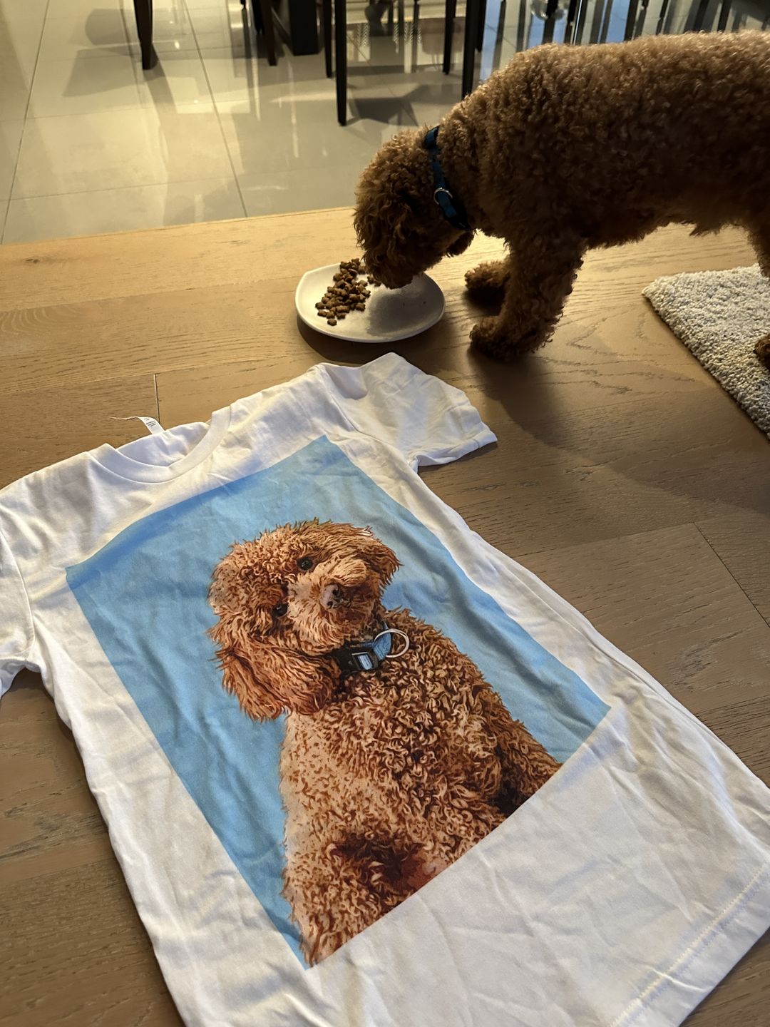 Customer photo review of Custom Pet Art Mens Crew Neck T-shirt