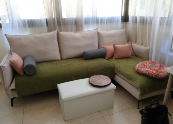 Customer photo review of Protège-Canapé Luxueux en Chenille Herringbone