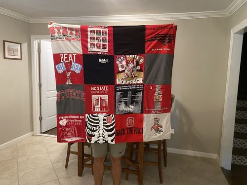 T-shirt quilt featuring nc state wolfpack by Melody from NC