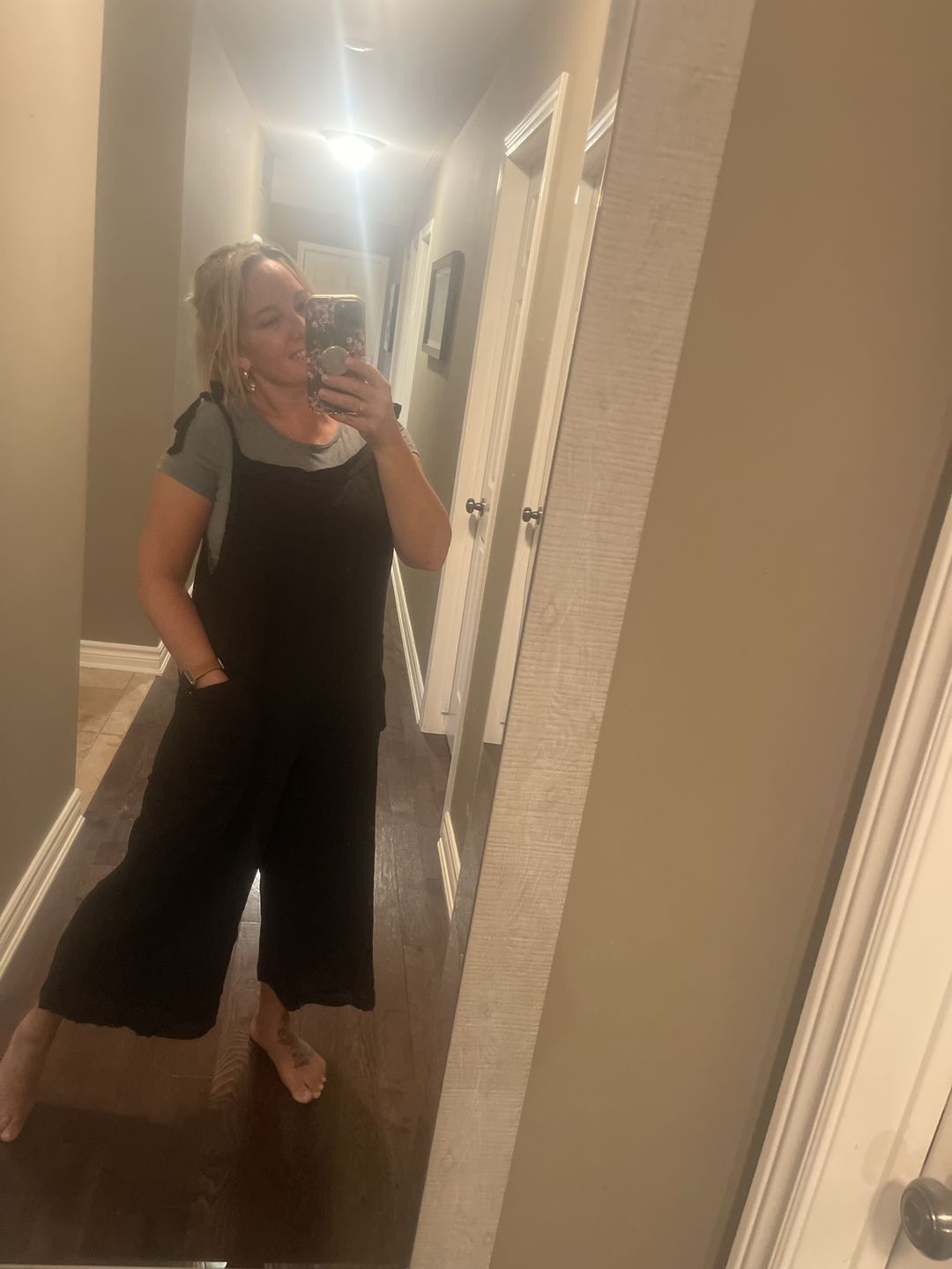 Customer photo review of Lighter Days Linen Jumpsuit (Black)