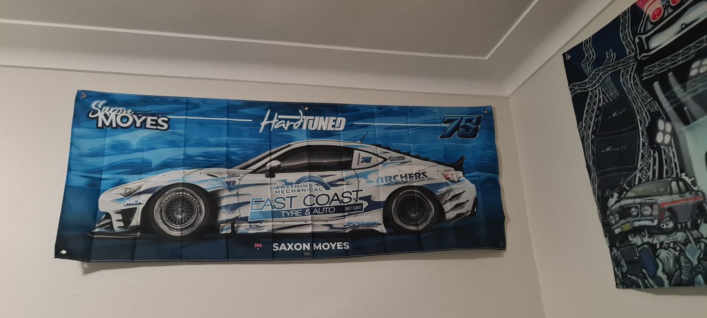 Customer photo review of Saxon Moyes GT86 Garage Flag