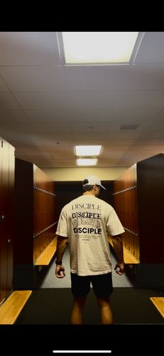 Customer photo review of Disciple Tee - Cream