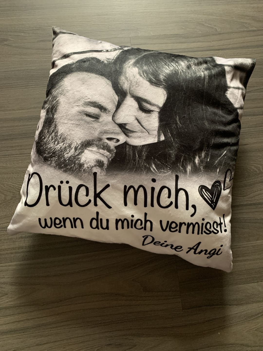 Customer photo review of Wenn du mich vermisst - Paar-Kissen
