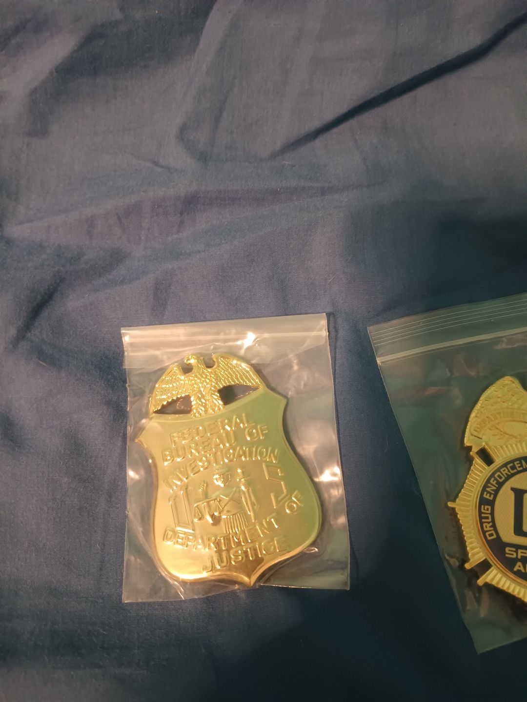 Customer photo review of FBI Department of Justice Badge Solid Copper Replica Movie Props