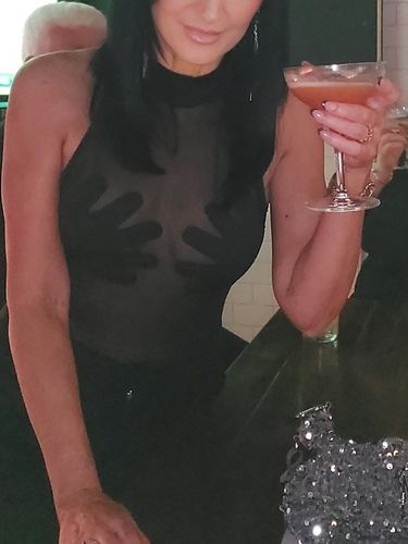 Customer photo review of Palm patchwork mesh ruched high neck sleeveless bodysuit