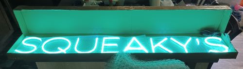 Customer photo review of Brite Lite New Neon Sign: SQUEAKY'S