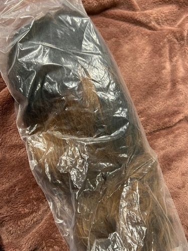 Customer photo review of Black Roots Ombre Honey Brown Body Wave Lace Frontal Wig