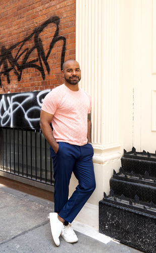 Customer photo review of Men's Hollow Knit Short Sleeve Half Sleeve Slim Fit Round Neck T-Shirt