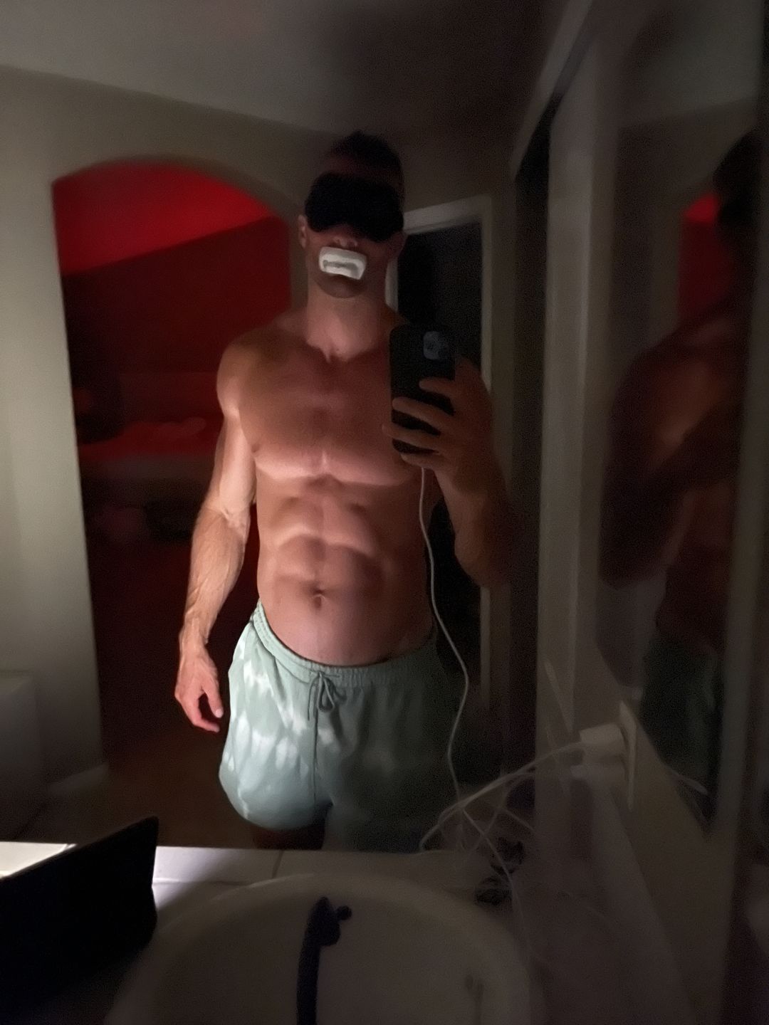 Customer photo review of Performance Silk Sleep Mask