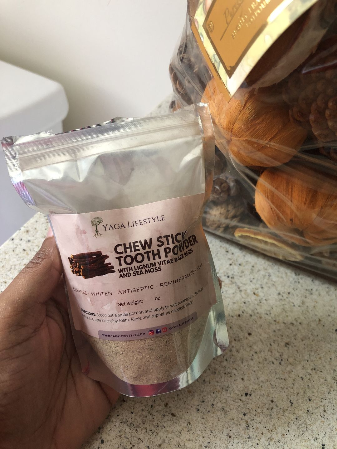 Customer photo review of Jamaican Chew Stick Herbal Tooth Powder