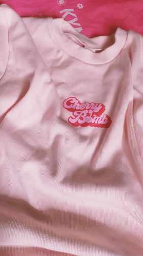 Customer photo review of Cherry Bomb Oversized T Shirt