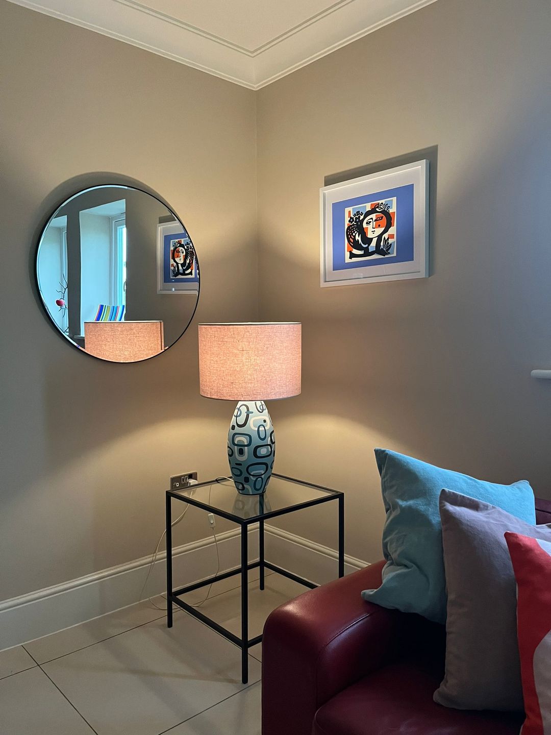 Customer photo review of Black Glass Metal Side Table