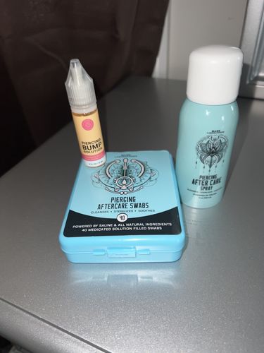 Customer photo review of Piercing Aftercare Keloid Crasher Kit