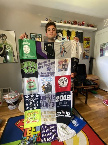 T-shirt quilt featuring marching knights by Nicole  from NJ
