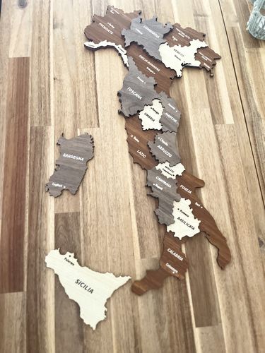 Customer photo review of 3D Wooden Multilayered Italy Map