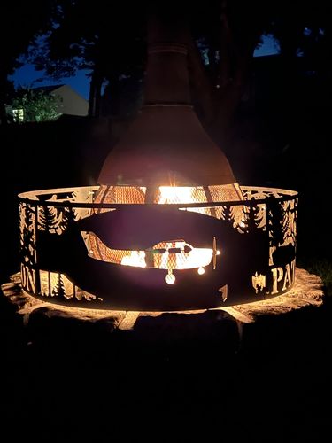 Customer photo review of Personalized Deer Scene Fire Pit Ring