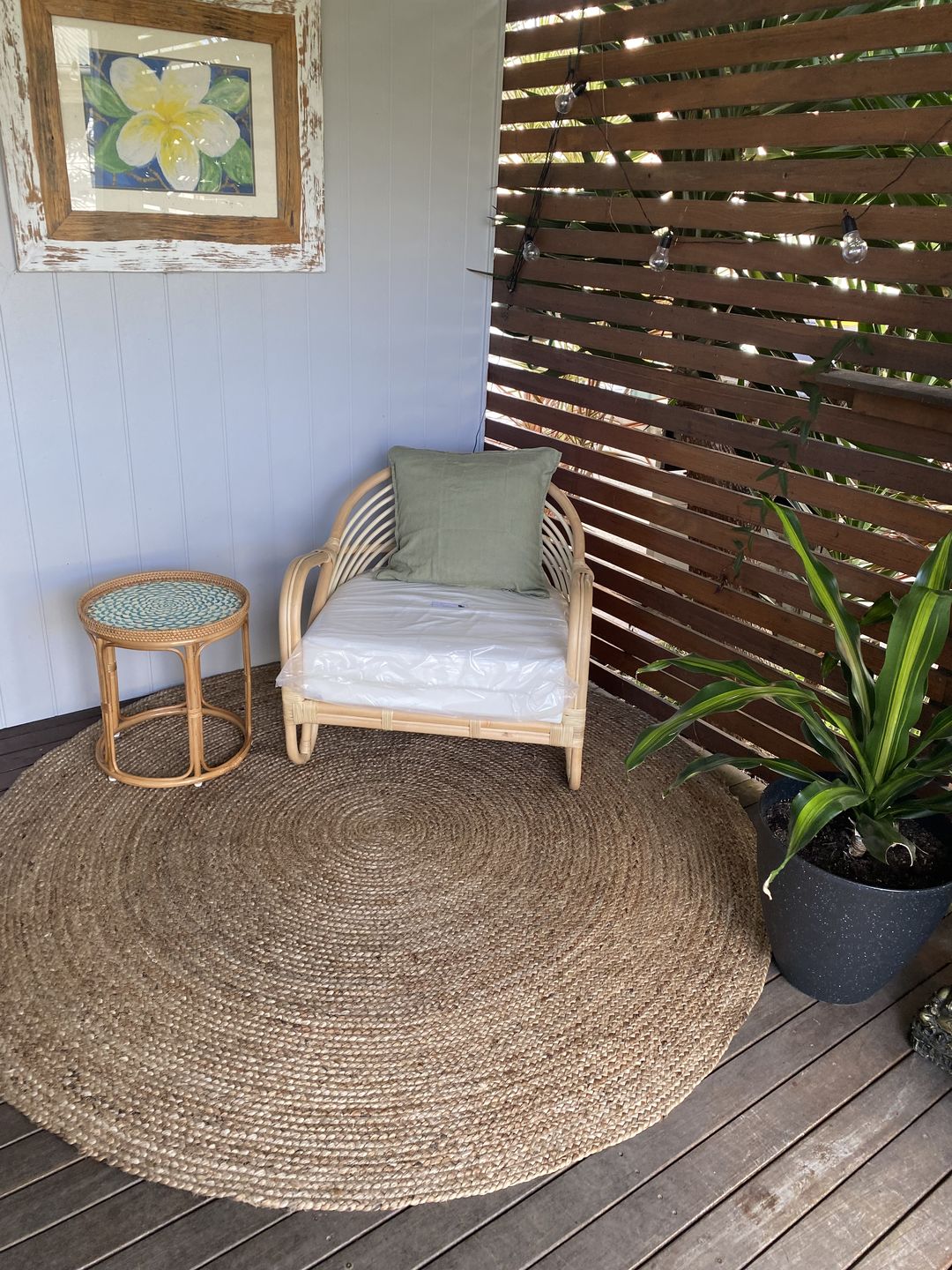 Customer photo review of Bloom Rattan Coffee Side Table, Bedside Table