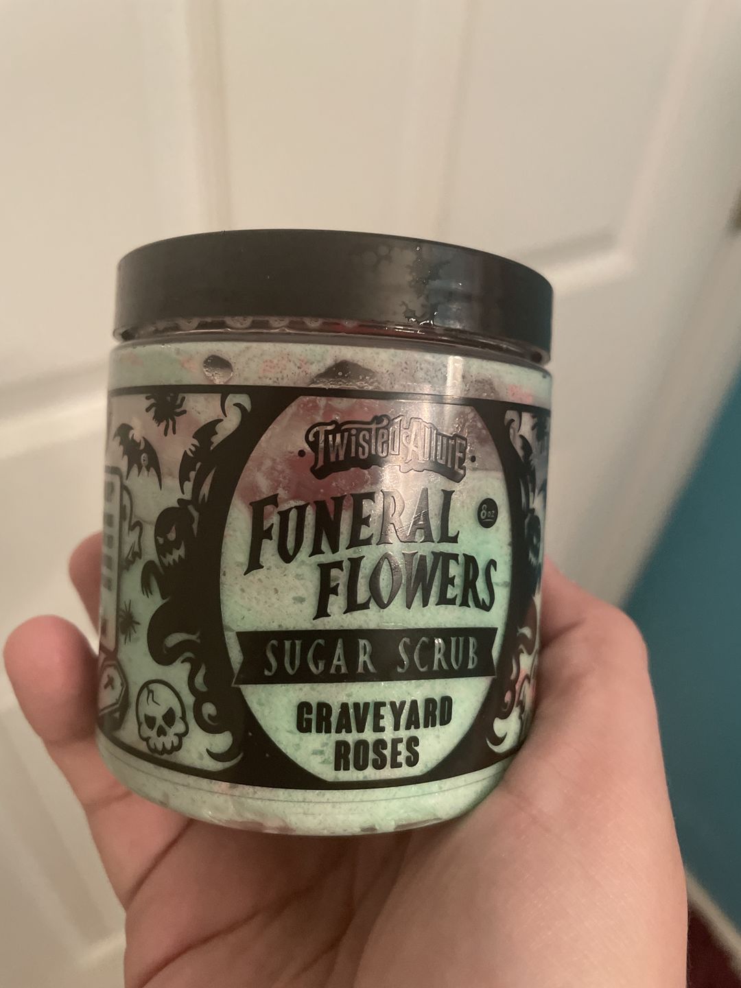 Customer photo review of Funeral Flowers Sugar Scrub (Graveyard Roses)