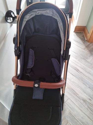 Customer photo review of Lejoux Baby Stroller. Foldable & Lightweight Pram - Blue