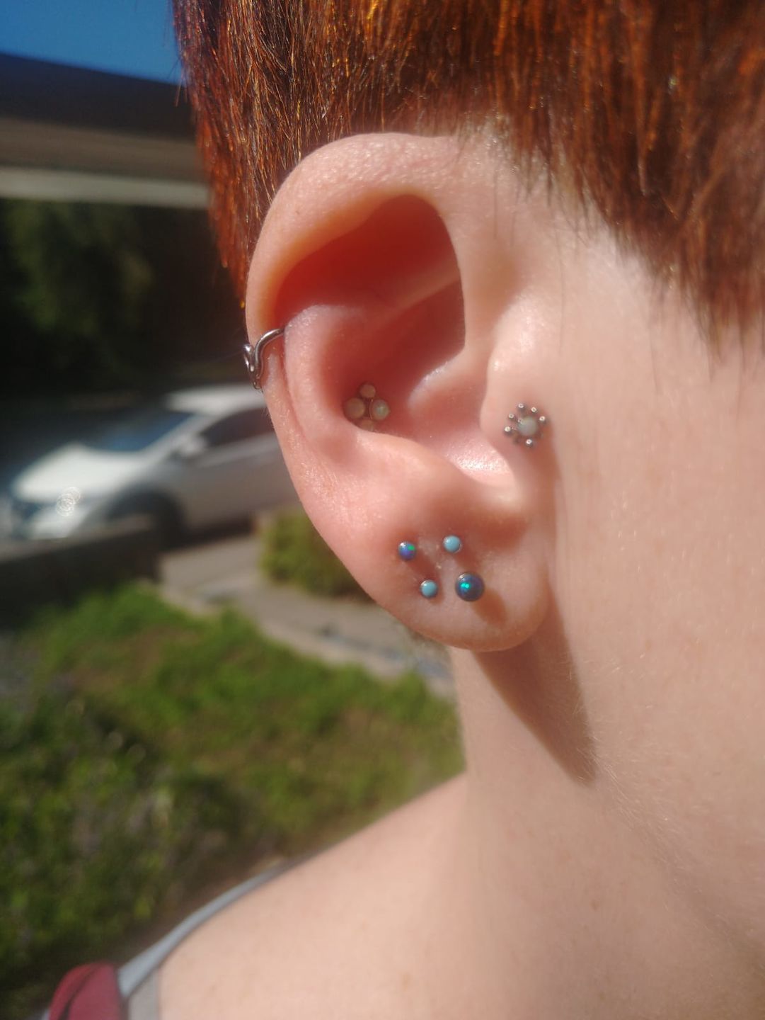 Customer photo review of Junipurr Titanium Flatback Labret Threadless