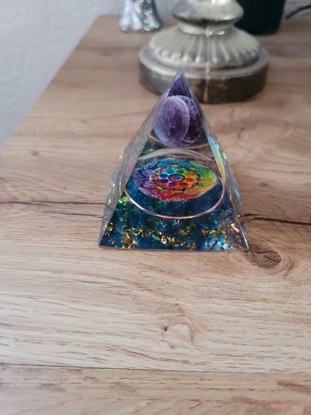Customer photo review of Orgonite "Abondance & Protection" en Améthyste & Quartz Bleu