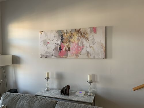 Customer photo review of 'Abstract Pink' Framed Canvas
