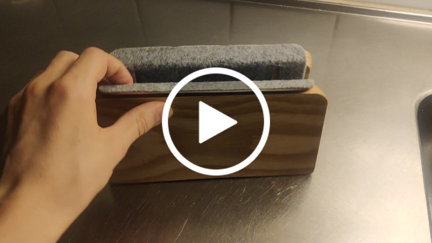 Customer video review of Wood Laptop Vertical Stand for Desk